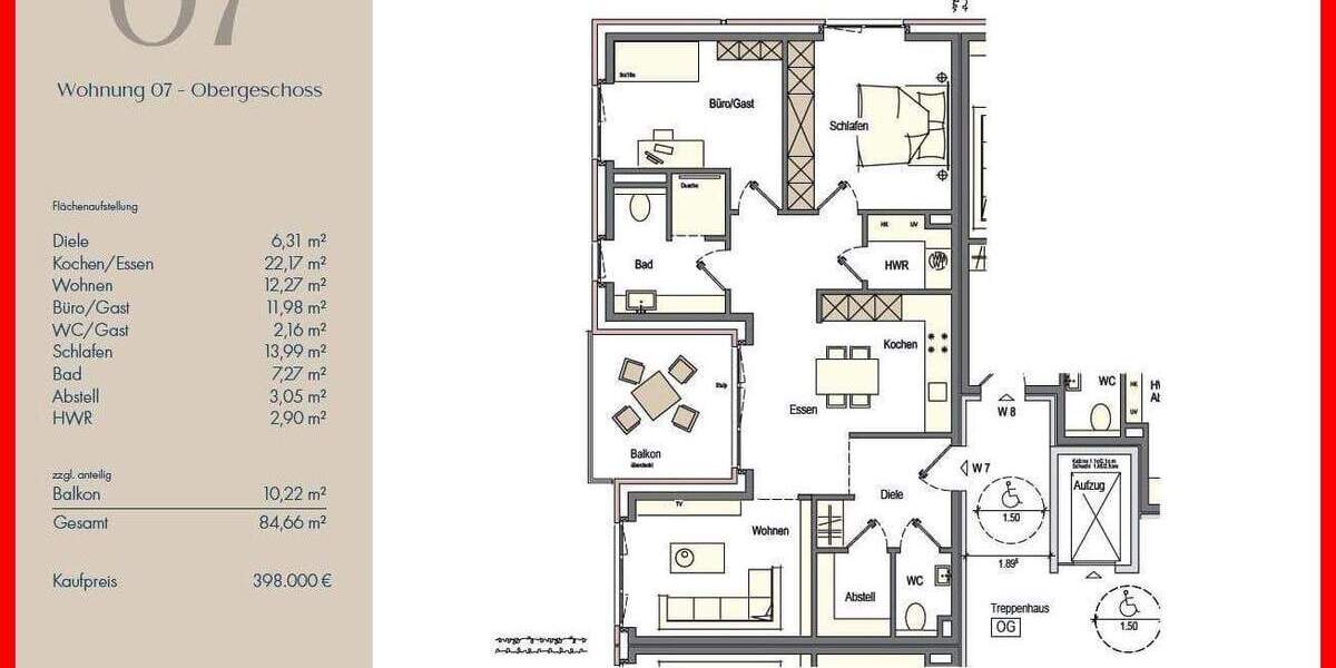 Etagenwohnung Emden Larrelt - 3 Zimmer, 84 m&sup2;, 398.000&euro; | Angebot:25662788