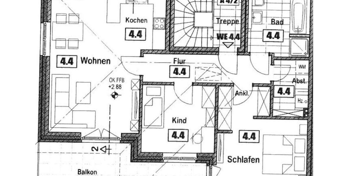 Etagenwohnung Leer (Ostfriesland) - 3 Zimmer, 85 m&sup2;, 800&euro; | Angebot:25944697