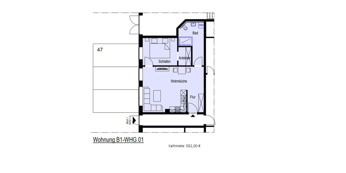 Etagenwohnung Aurich - 2 Zimmer, 53 m&sup2;, 549&euro; | Angebot:18821424