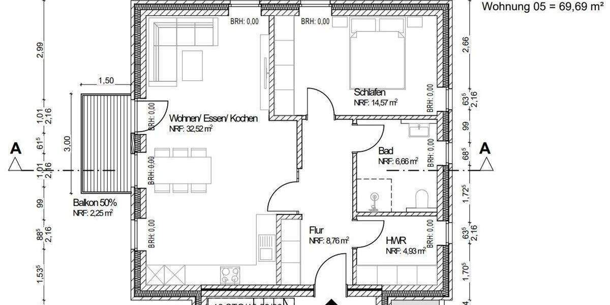 Etagenwohnung Moormerland Veenhusen - 2 Zimmer, 69 m&sup2;, 245.900&euro; | Angebot:25736821