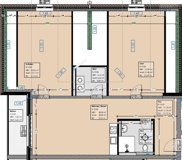 Etagenwohnung Aurich Extum - 3 Zimmer, 95 m&sup2;, 1.120&euro; | Angebot:25727191