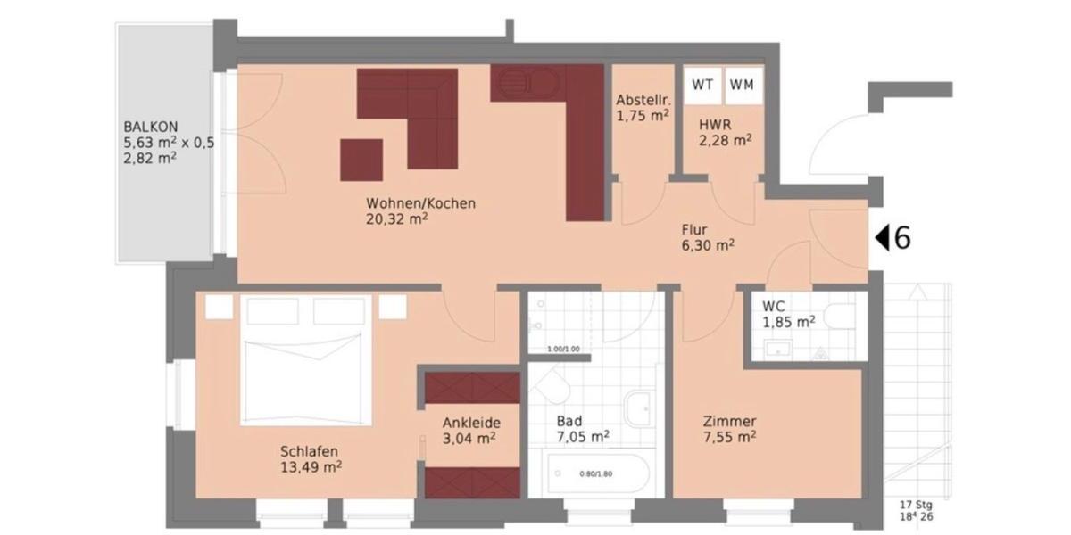 Etagenwohnung Moormerland - 3 Zimmer, 67 m&sup2;, 268.000&euro; | Angebot:25902702