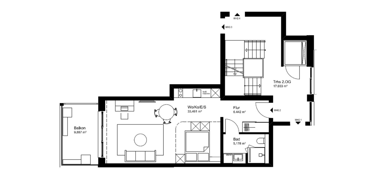 Etagenwohnung Leer (Ostfriesland) - 1 Zimmer, 52 m&sup2;, 1.495&euro; | Angebot:23315015