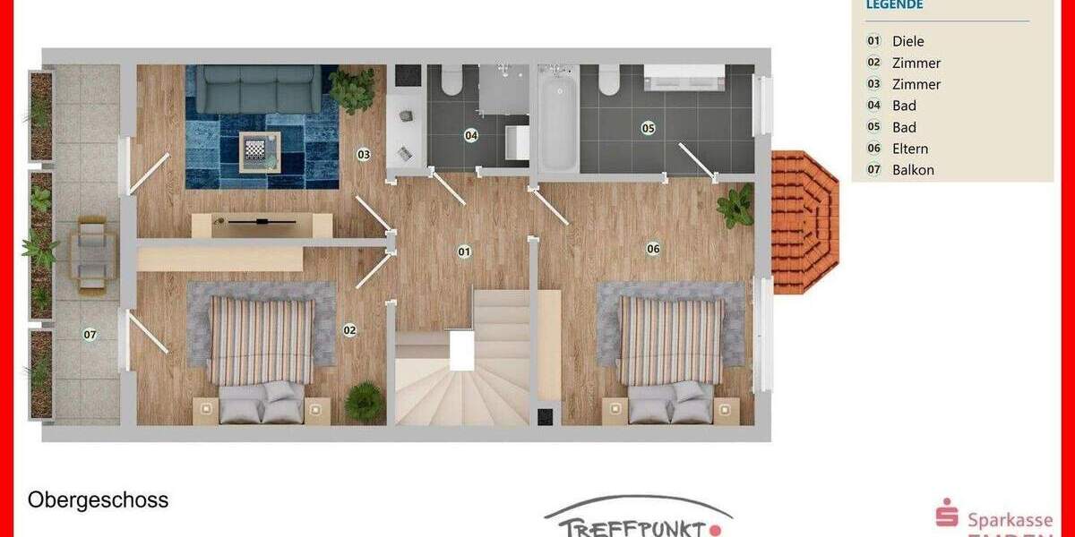 Reihenendhaus Emden Borssum/Hilmarsum - 7 Zimmer, 148 m&sup2;, 225.000&euro; | Angebot:25662792