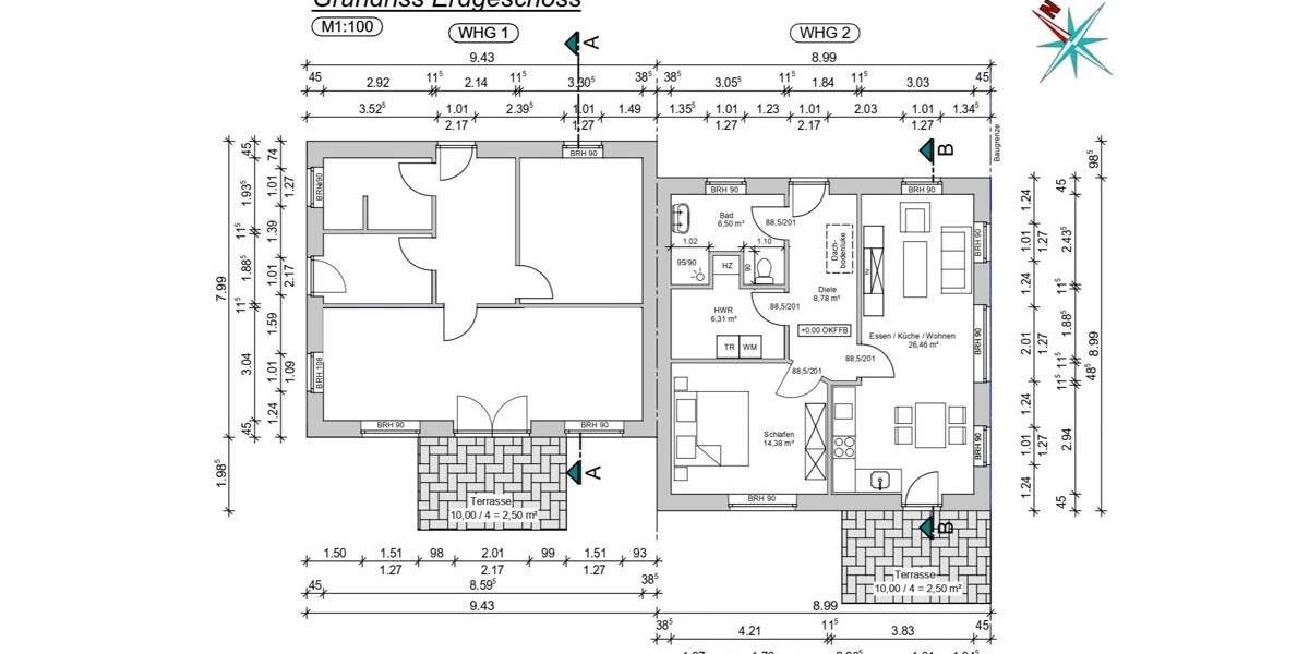 Doppelhaushälfte Norden - 2 Zimmer, 64 m&sup2;, 279.000&euro; | Angebot:25820732