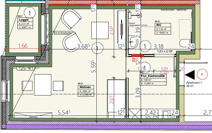 Etagenwohnung Moormerland - 1 Zimmer, 51 m&sup2;, 985&euro; | Angebot:22316118