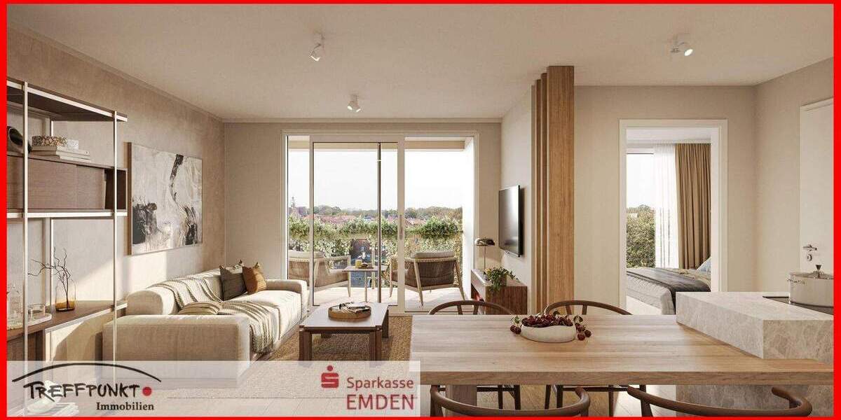 Etagenwohnung Emden Stadtzentrum - 2 Zimmer, 56 m&sup2;, 298.500&euro; | Angebot:25662787