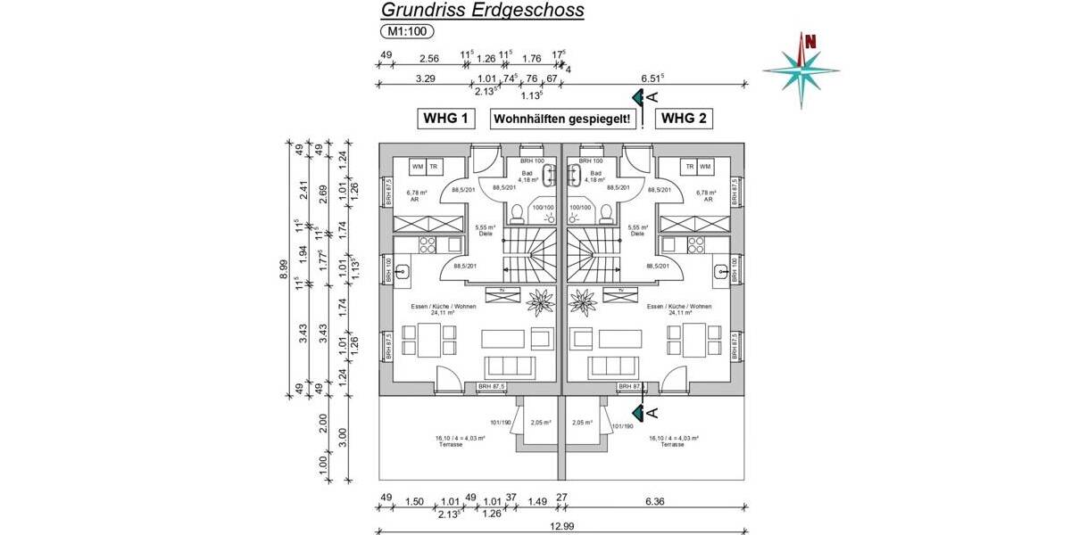 Doppelhaushälfte Rechtsupweg - 4 Zimmer, 76 m&sup2;, 245.000&euro; | Angebot:25689950
