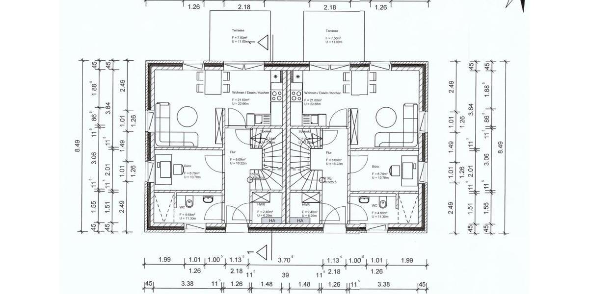 Doppelhaushälfte Südbrookmerland - 3 Zimmer, 72 m&sup2;, 1.150&euro; | Angebot:26535989