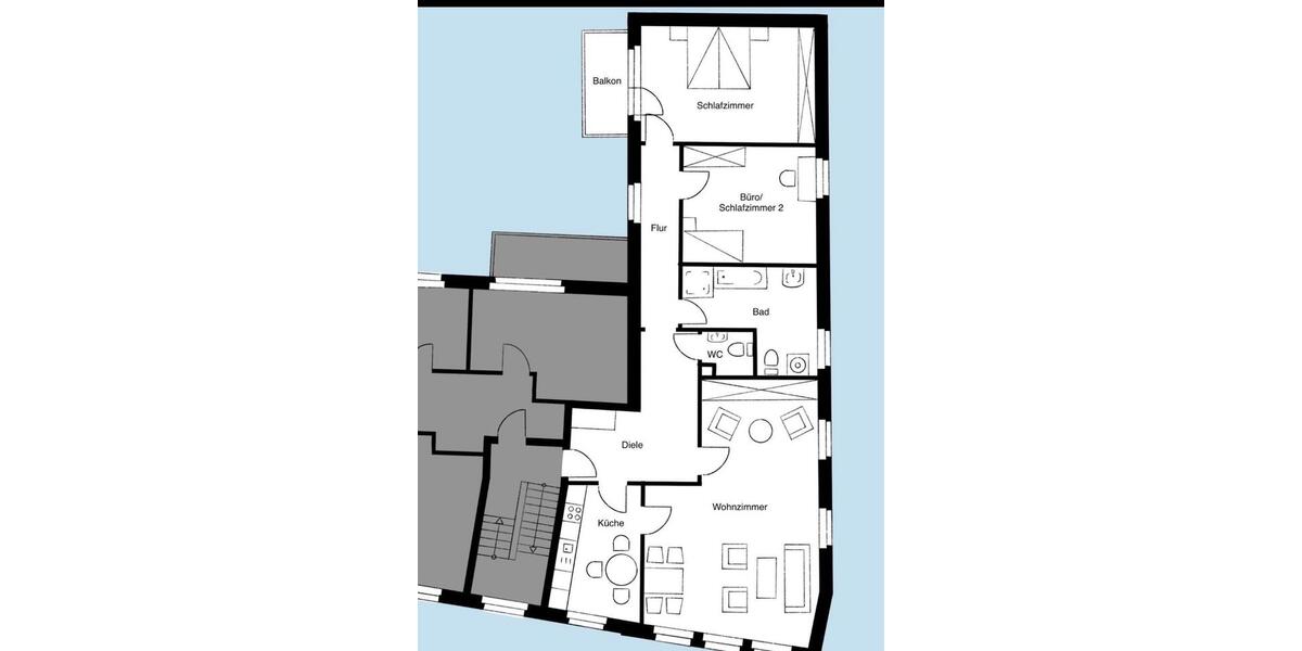 Etagenwohnung Emden Tholenswehr - 3 Zimmer, 119 m&sup2;, 800&euro; | Angebot:25650371