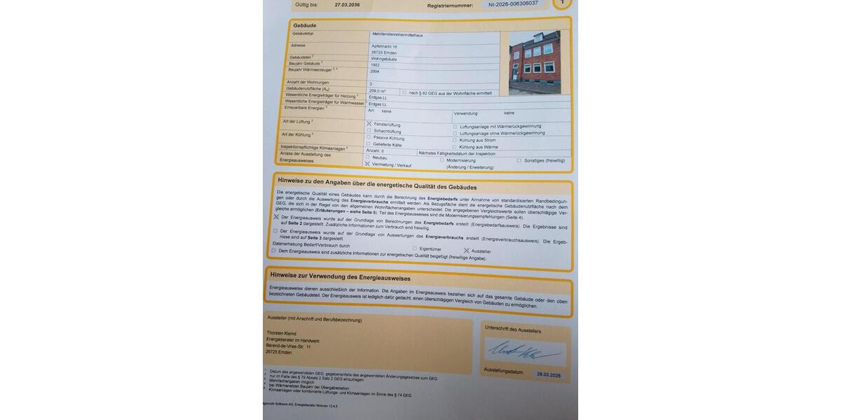 Mehrfamilienhaus, Wohnhaus Emden Tholenswehr - 7.5 Zimmer, 180 m&sup2;, 340.000&euro; | Angebot:25406796