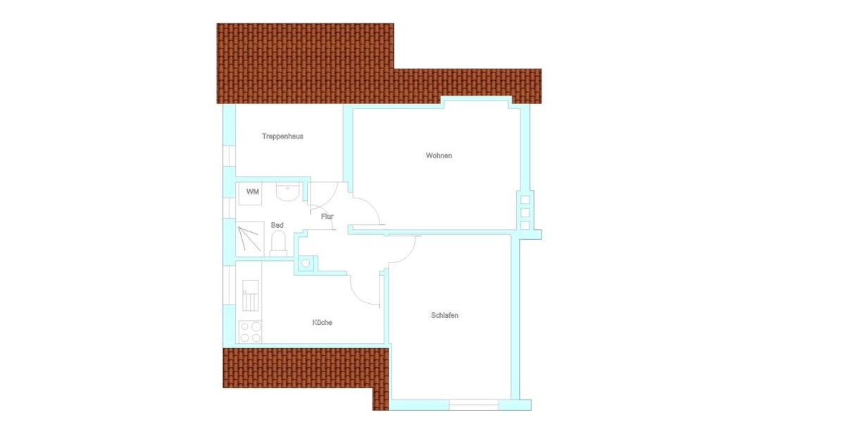 Dachgeschoßwohnung Emden Rysumer Landstraße - 2 Zimmer, 39 m&sup2;, 205&euro; | Angebot:26235165