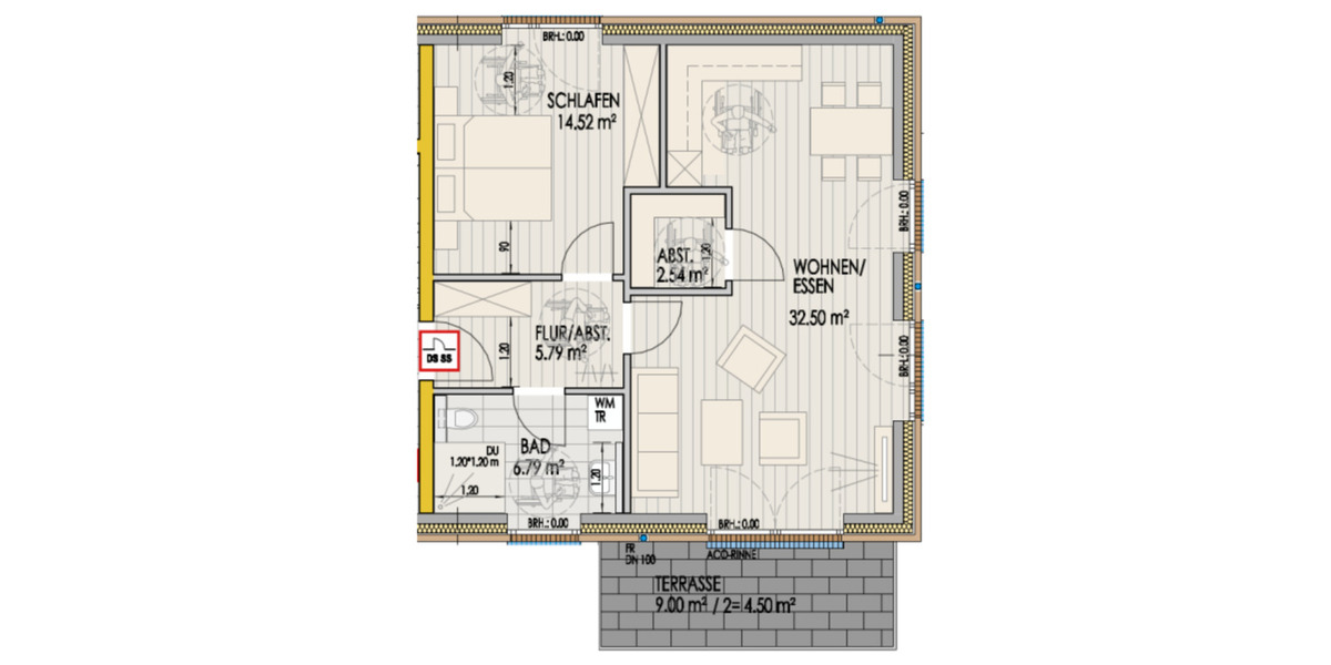 Etagenwohnung Aurich - 2 Zimmer, 54 m&sup2;, 758&euro; | Angebot:25377066