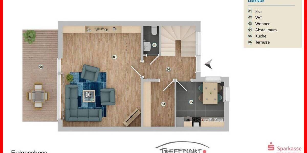 Reihenmittelhaus Emden Barenburg - 4 Zimmer, 92 m&sup2;, 219.000&euro; | Angebot:26540444