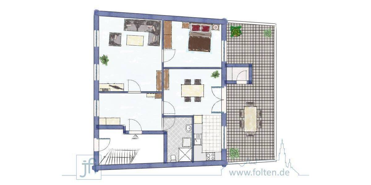 Etagenwohnung Leer (Ostfriesland) Leer - 2 Zimmer, 77 m&sup2;, 725&euro; | Angebot:26894715
