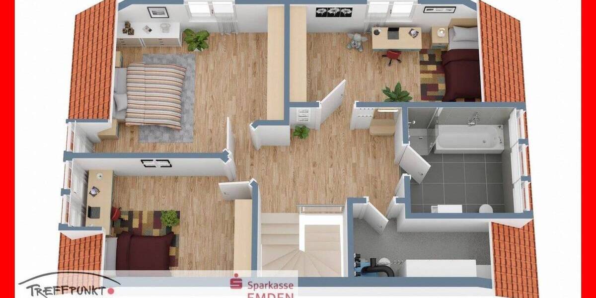 Mehrfamilienhaus, Wohnhaus Emden Früchteburg - 5 Zimmer, 123 m&sup2;, 328.000&euro; | Angebot:26026472