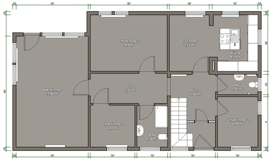 Erdgeschoßwohnung Weener - 5 Zimmer, 95 m&sup2;, 870&euro; | Angebot:26068379