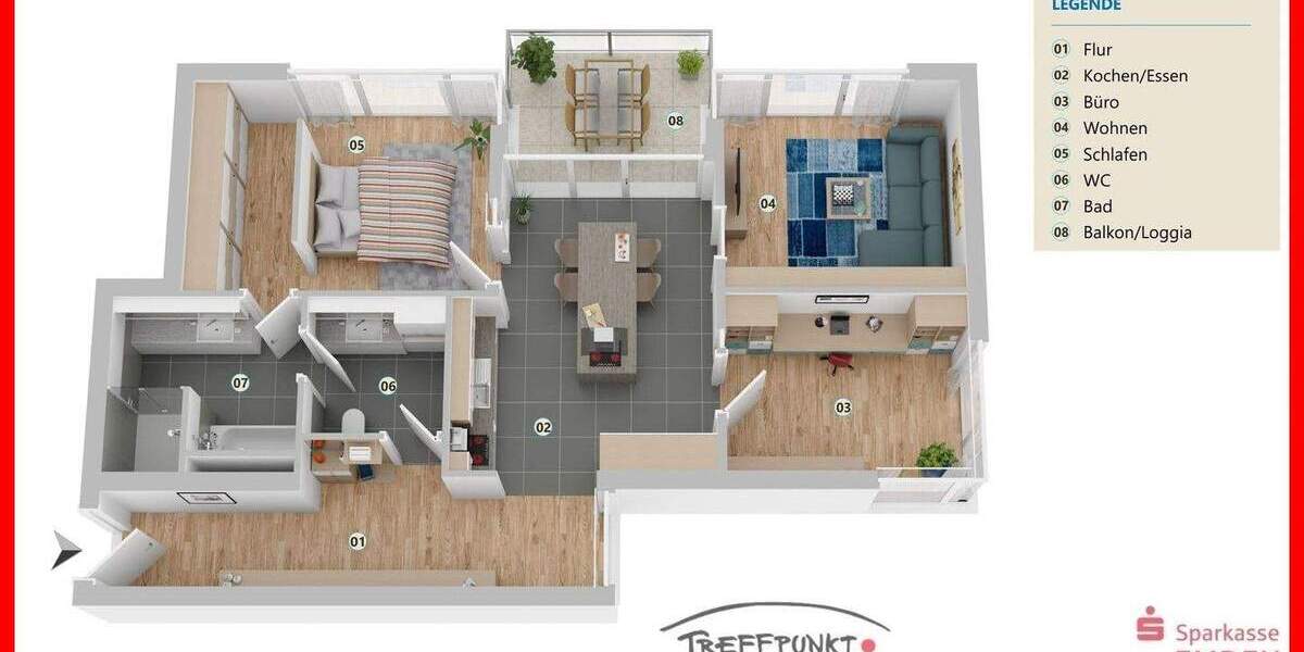 Etagenwohnung Emden Stadtzentrum - 3 Zimmer, 93 m&sup2;, 418.000&euro; | Angebot:25662784