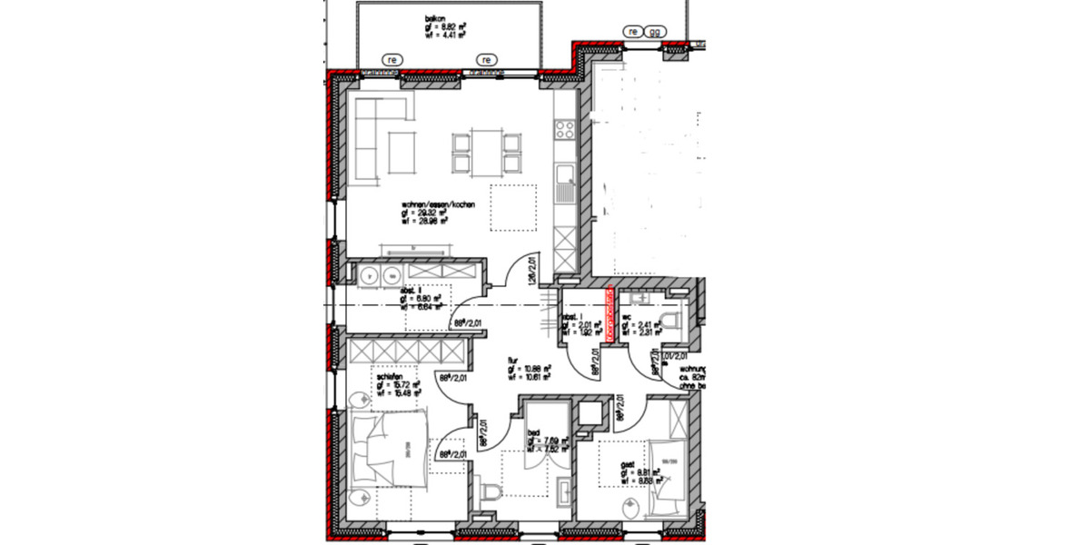 Etagenwohnung Aurich - 3 Zimmer, 87 m&sup2;, 1.125&euro; | Angebot:24570109