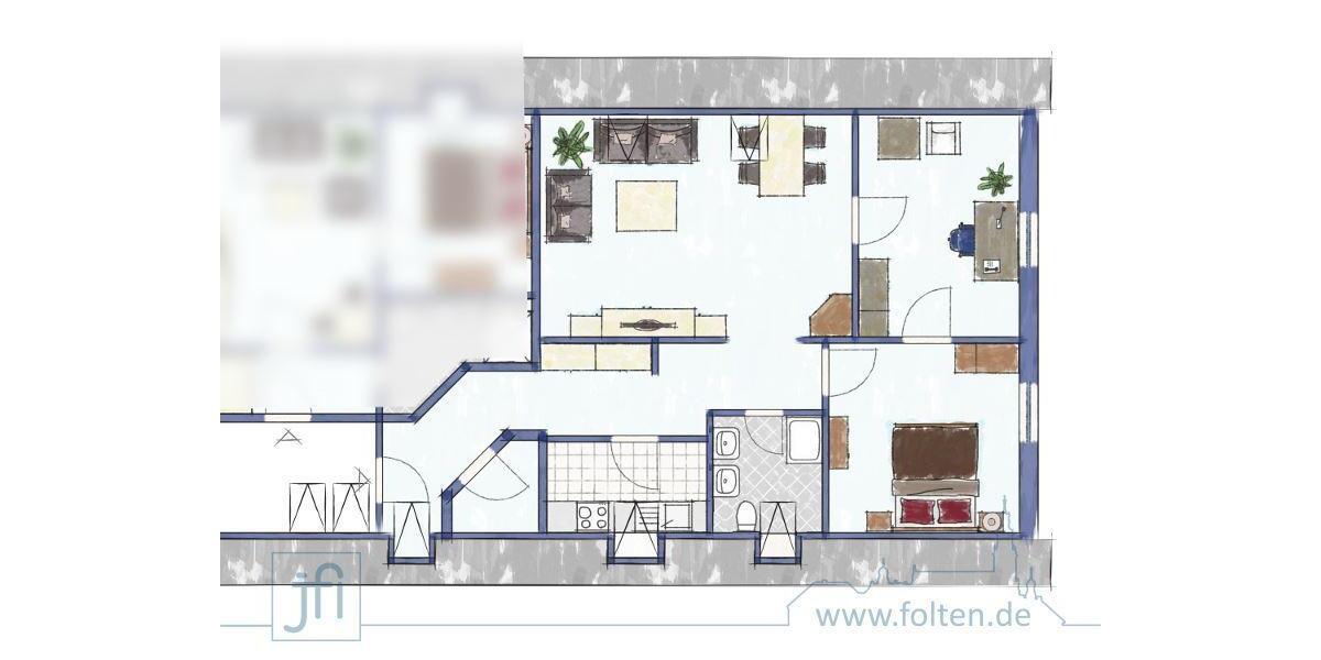 Dachgeschoßwohnung Leer (Ostfriesland) - 3 Zimmer, 73 m&sup2;, 595&euro; | Angebot:25856747