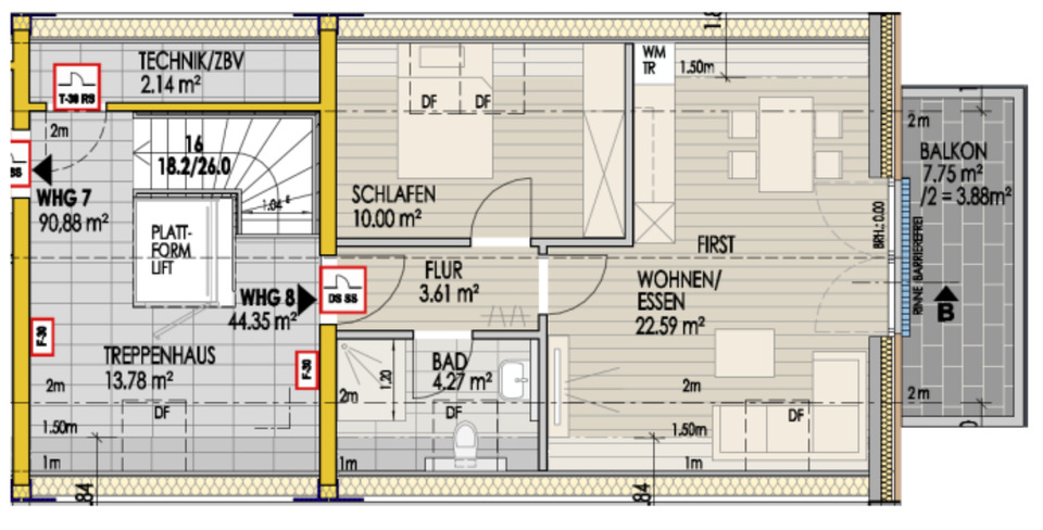 Etagenwohnung Aurich - 2 Zimmer, 54 m&sup2;, 758&euro; | Angebot:25377066