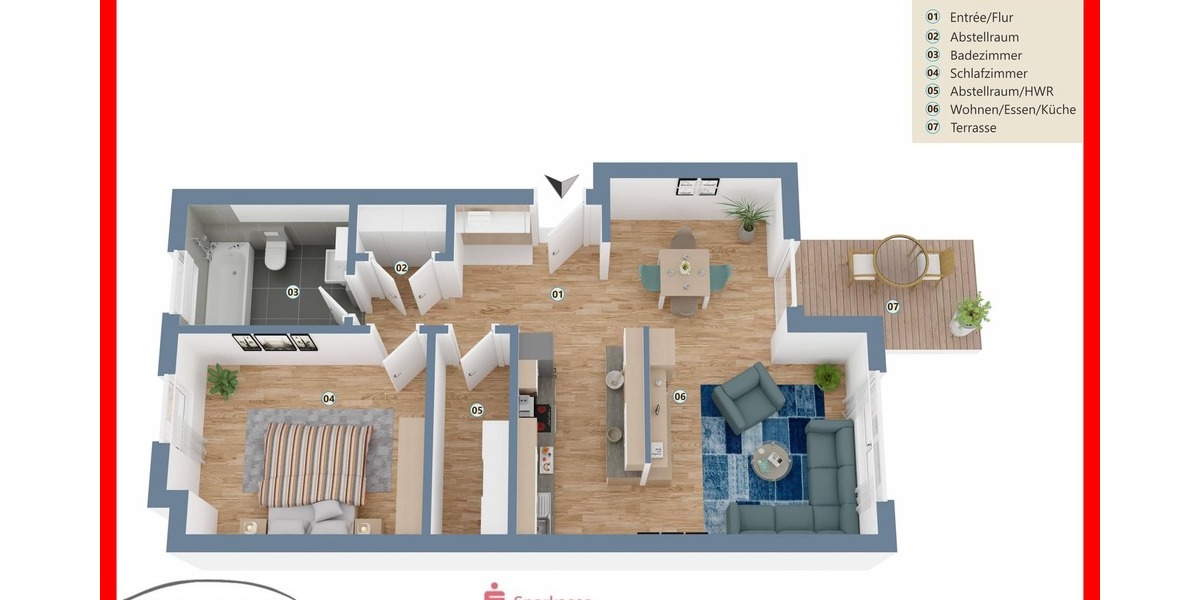 Etagenwohnung Emden Stadtzentrum - 2 Zimmer, 71 m&sup2;, 290.000&euro; | Angebot:25662773