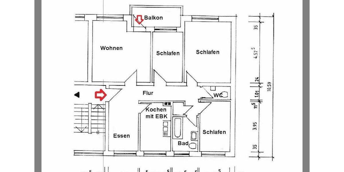 Etagenwohnung Emden - 4 Zimmer, 90 m&sup2;, 168.000&euro; | Angebot:25719726