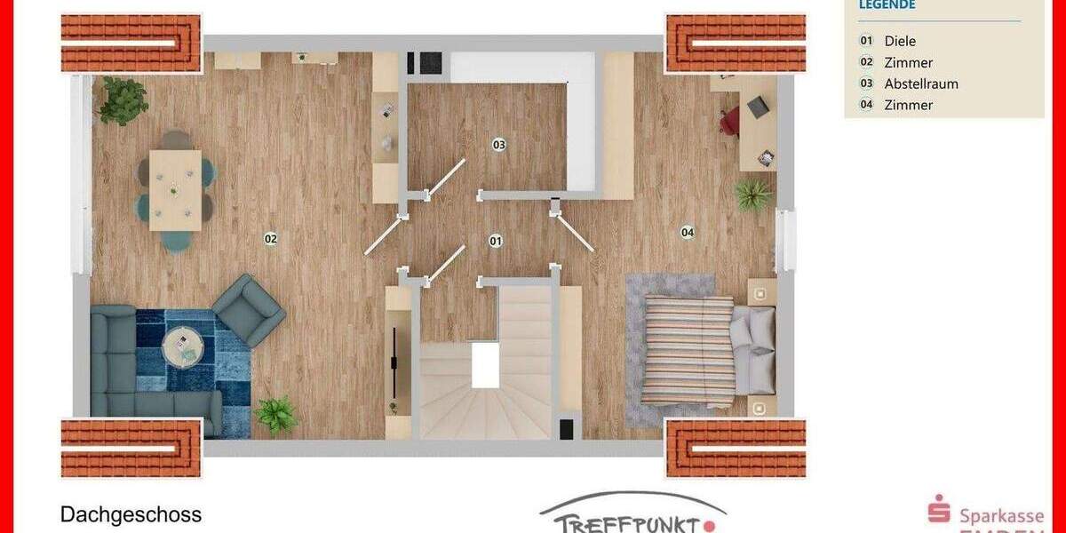 Reihenendhaus Emden Borssum/Hilmarsum - 7 Zimmer, 148 m&sup2;, 225.000&euro; | Angebot:25662792