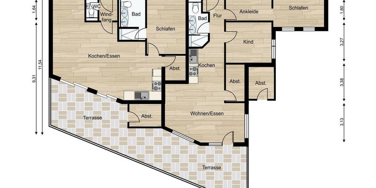 Etagenwohnung Norden Süderneuland I - 2 Zimmer, 84 m&sup2;, 370.000&euro; | Angebot:26023375