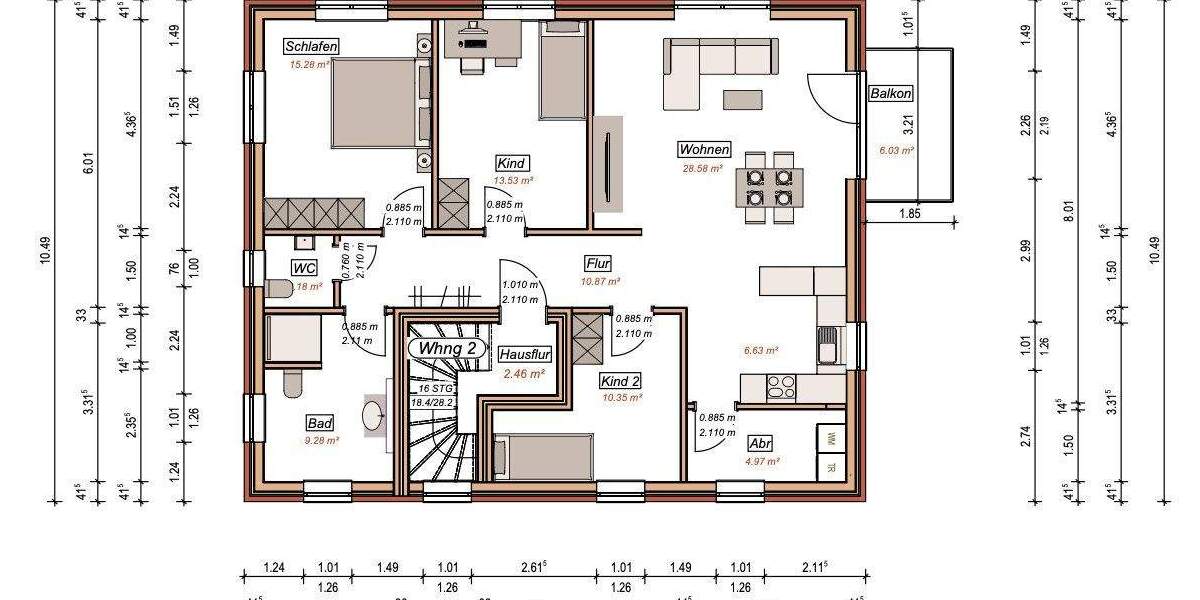 Etagenwohnung Aurich Extum - 4 Zimmer, 104 m&sup2;, 374.400&euro; | Angebot:25727209