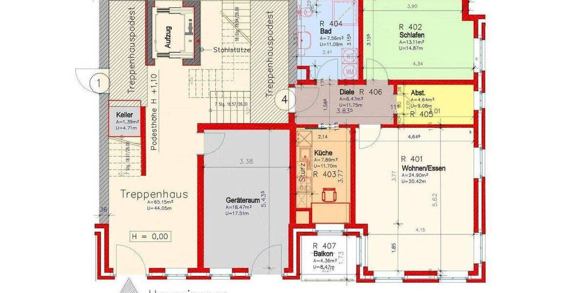 Etagenwohnung Jemgum - Ditzum Ditzum - 2 Zimmer, 68 m&sup2;, 650&euro; | Angebot:26593492