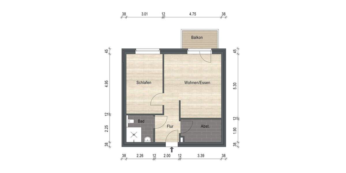 Etagenwohnung Aurich Innenstadt - 2 Zimmer, 57 m&sup2;, 198.000&euro; | Angebot:25768866