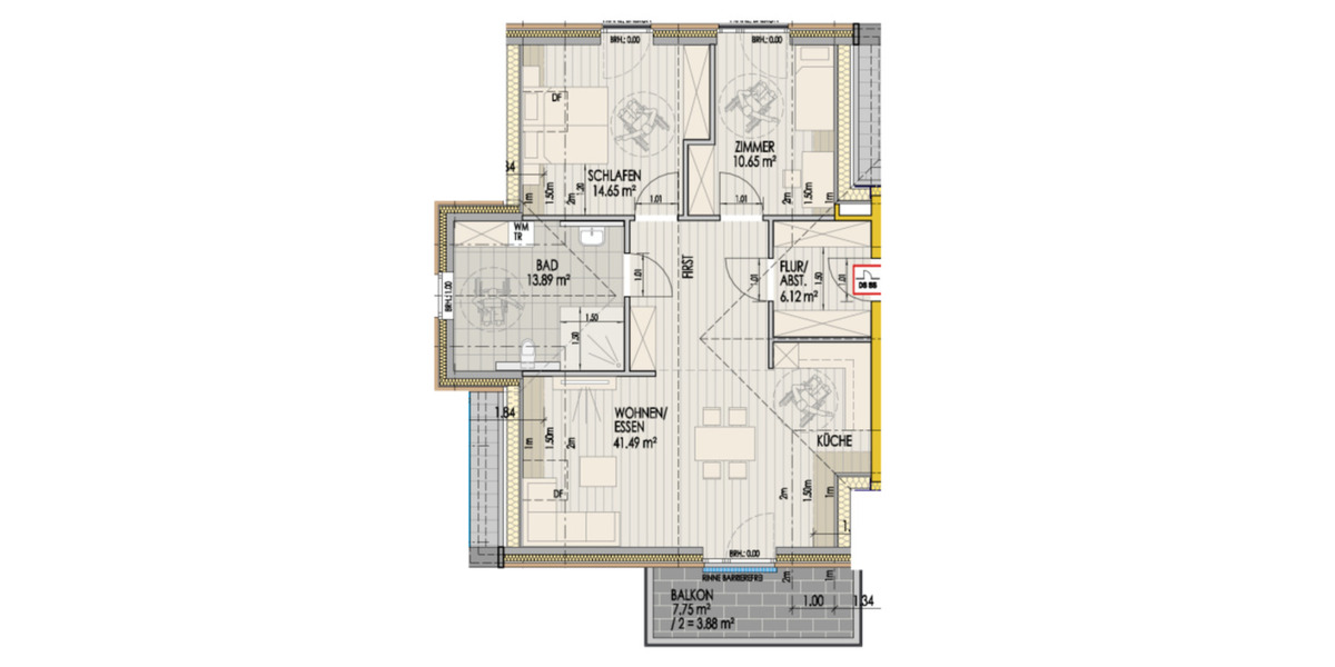 Etagenwohnung Aurich - 3 Zimmer, 91 m&sup2;, 1.255&euro; | Angebot:25377060