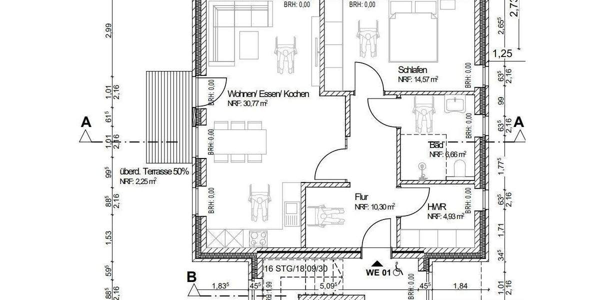 Etagenwohnung Moormerland Veenhusen - 2 Zimmer, 69 m&sup2;, 245.500&euro; | Angebot:25799946