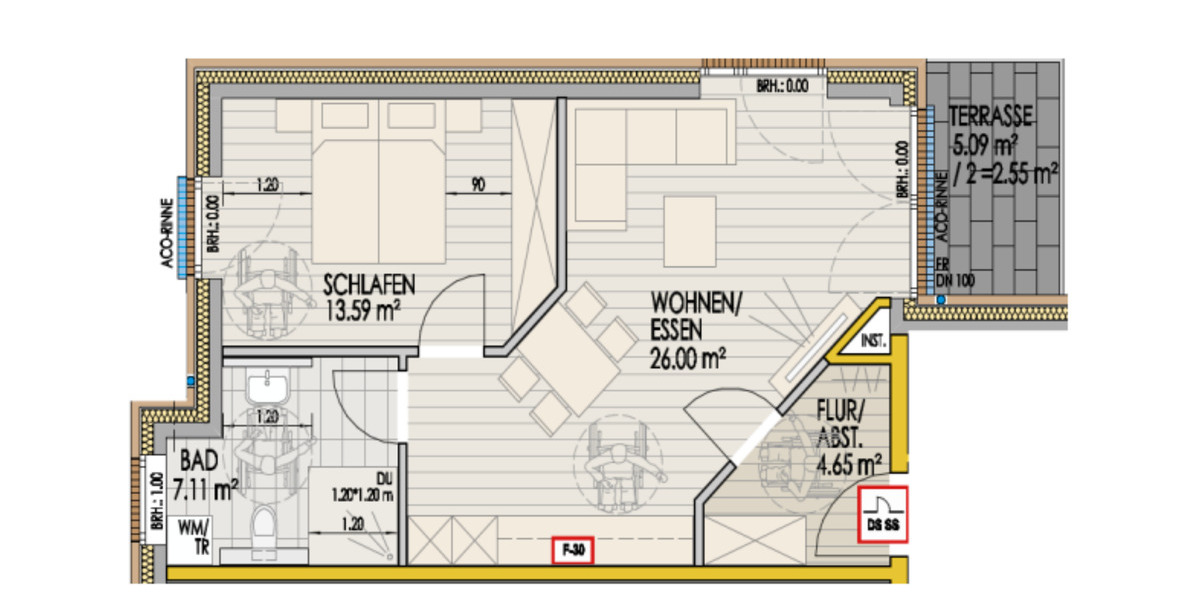 Etagenwohnung Aurich - 2 Zimmer, 54 m&sup2;, 758&euro; | Angebot:25377066