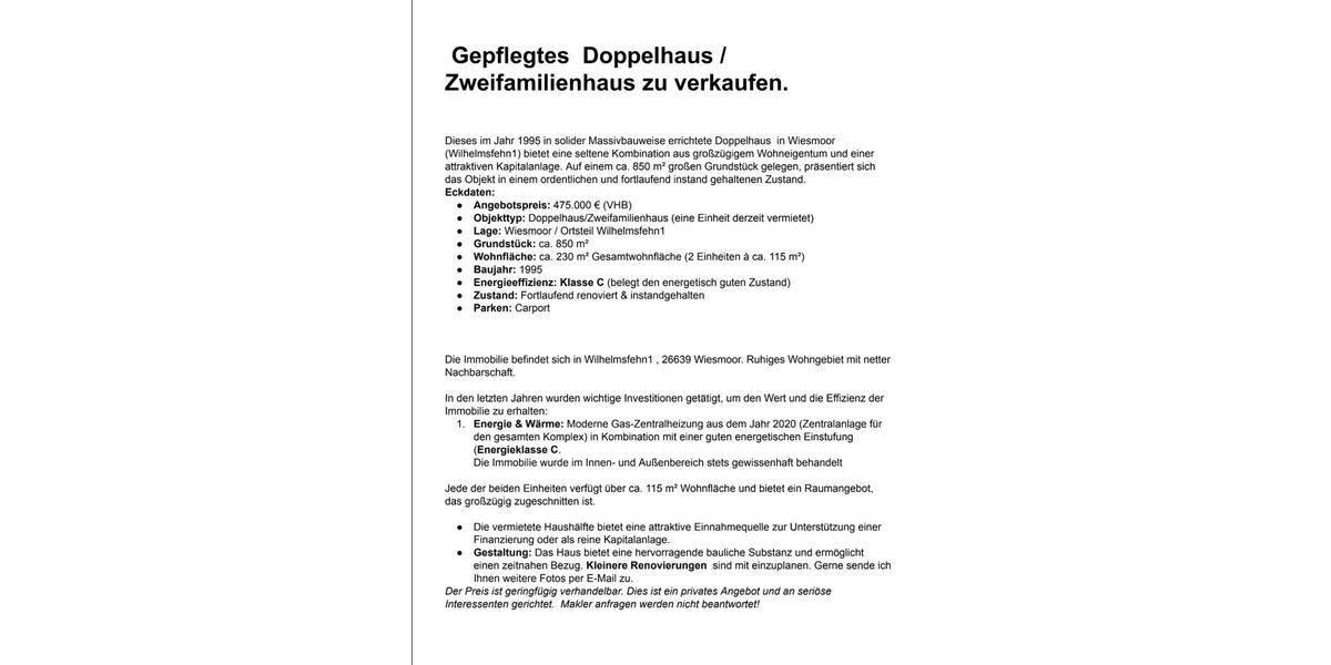 Einfamilienhaus Aurich Egels und Wallinghausen - 8 Zimmer, 230 m&sup2;, 475.000&euro; | Angebot:25901738