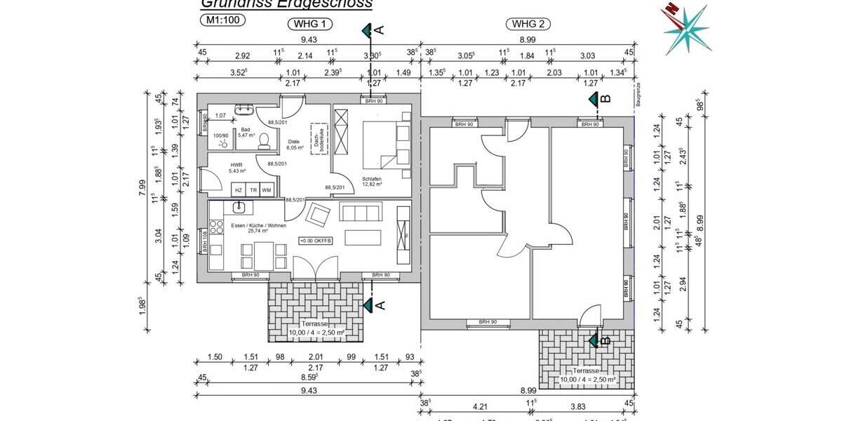 Doppelhaushälfte Norden - 2 Zimmer, 58 m&sup2;, 279.000&euro; | Angebot:25689963