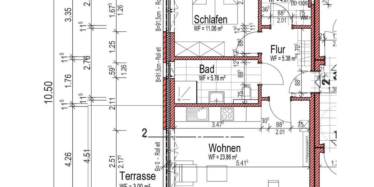 Erdgeschoßwohnung Leer (Ostfriesland) - 2 Zimmer, 53 m&sup2;, 750&euro; | Angebot:26671752