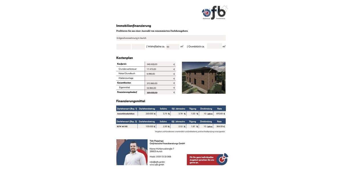 Etagenwohnung Aurich Extum - 3 Zimmer, 93 m&sup2;, 349.500&euro; | Angebot:25667552